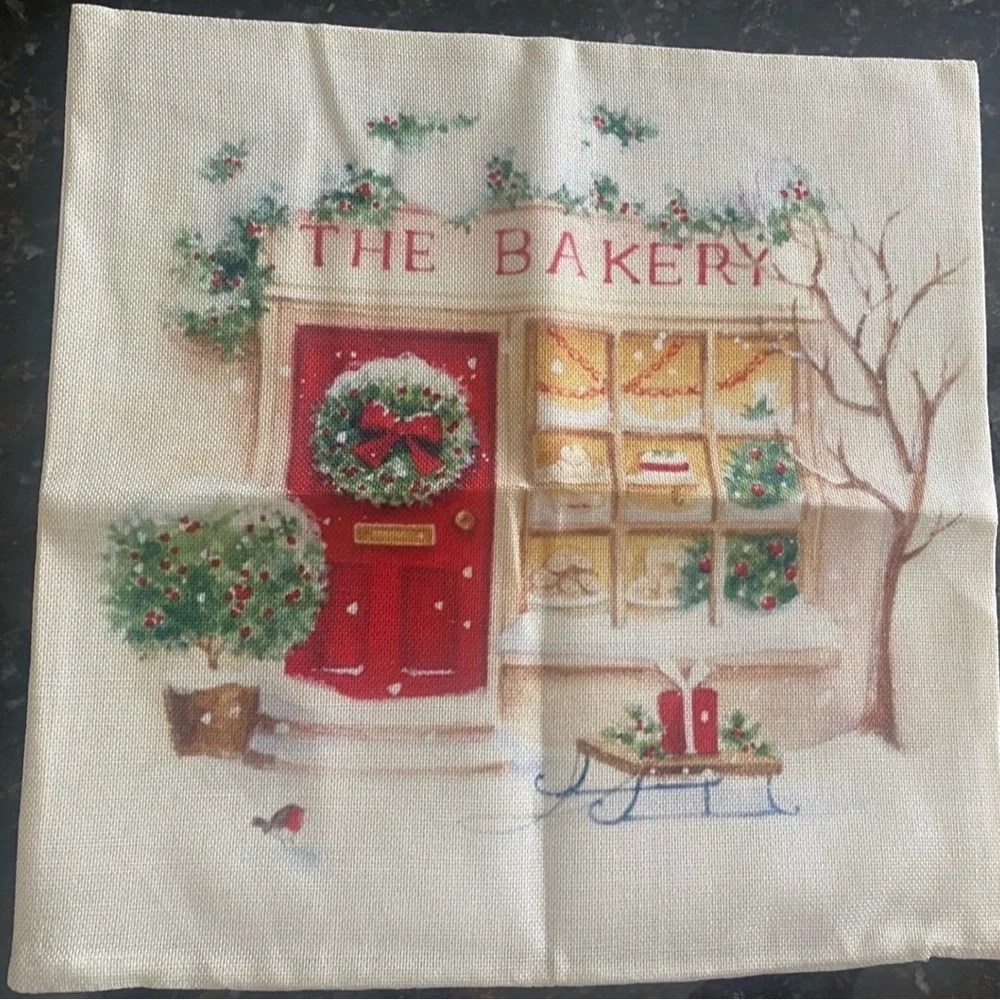 Christmas 17.5” x 17.5” Snowy Santa English British Letter Box Cushion Cases x4